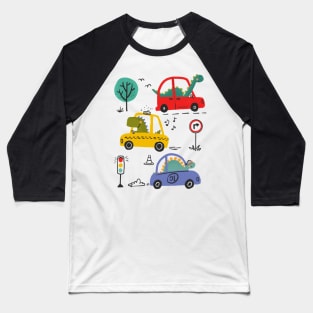 Dino racing Baseball T-Shirt